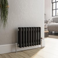 Reggio Midnight Black Horizontal Double Column Traditional Radiator 300x425mm 735 BTU - Cast Iron Style Reggio Midnight Black Horizontal Double Column Traditional Radiator 300x425mm 735 BTU - Cast Iron Style