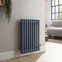 Reggio Anthracite Horizontal Double Column Traditional Radiator 600x425mm 1416 BTU - Cast Iron Style Reggio Anthracite Horizontal Double Column Traditional Radiator 600x425mm 1416 BTU - Cast Iron Style