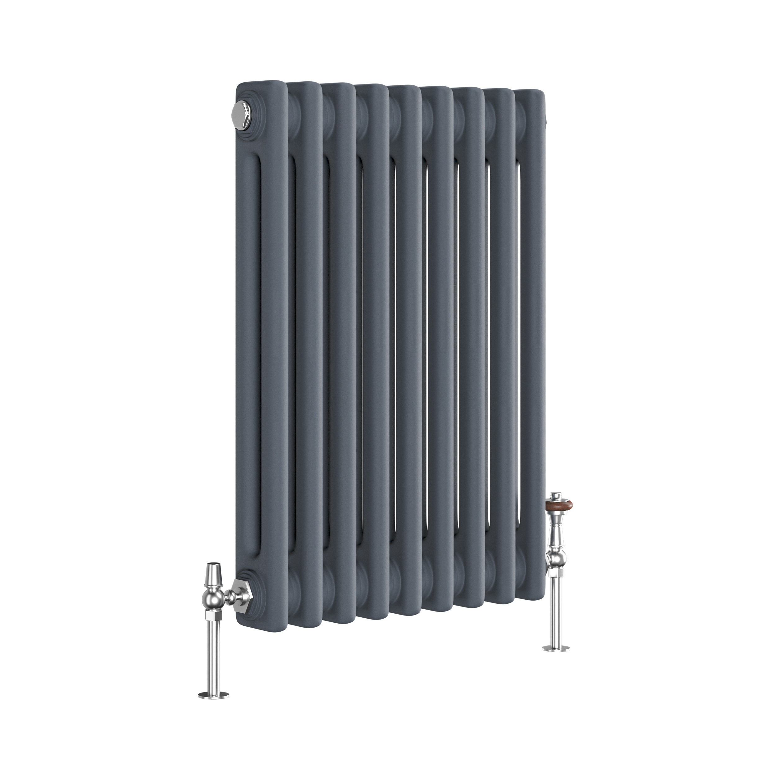 Reggio Anthracite Horizontal Double Column Traditional Radiator ...