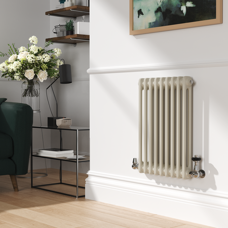 Ligna Radiators Reggio Linen Horizontal Double Column Traditional Radiator 600x425mm ...