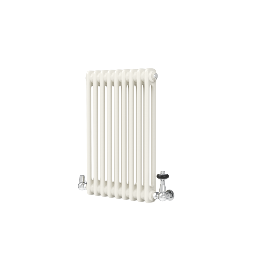 Reggio Linen Horizontal Double Column Traditional Radiator 600x425mm 1416 BTU - Cast Iron Style