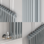 Reggio Salt & Pepper Horizontal Double Column Traditional Radiator 600x425mm 1416 BTU - Cast Iron Style