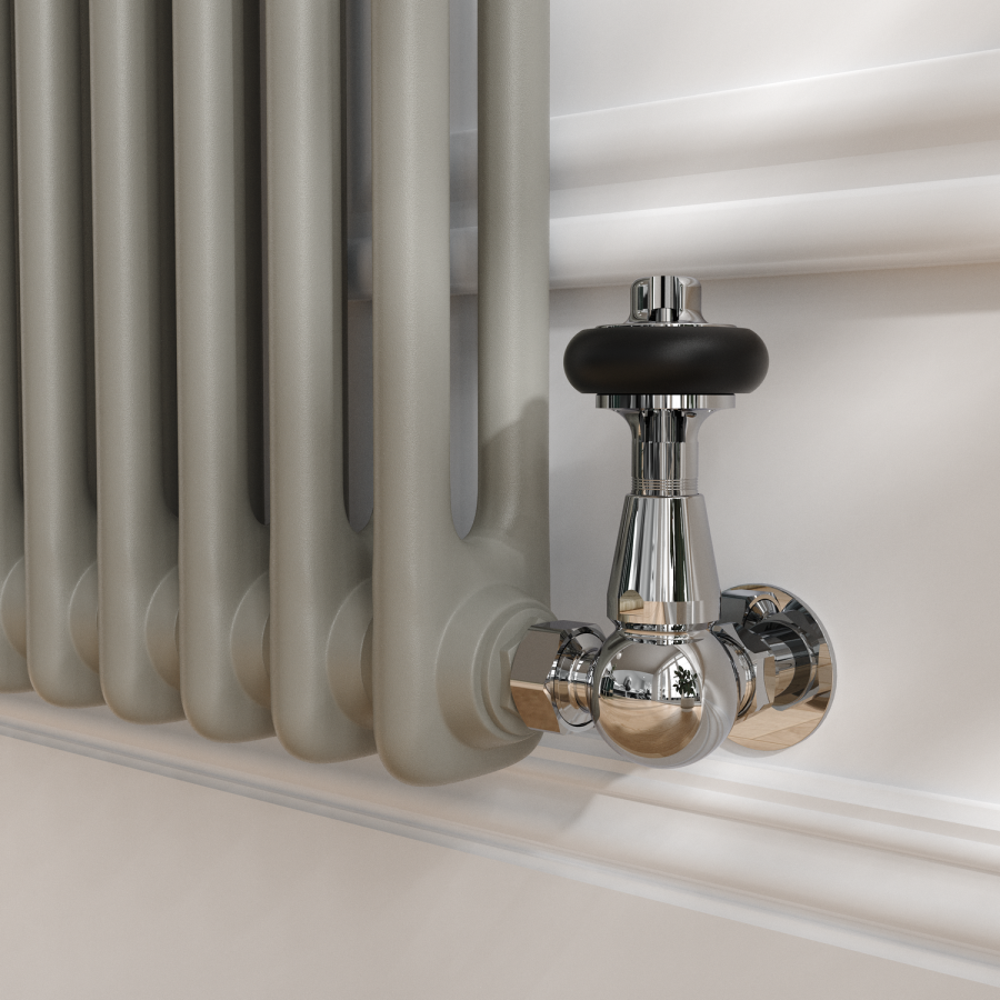 Reggio Smoked Stone Horizontal Double Column Traditional Radiator 600x425mm 1416 BTU - Cast Iron Style