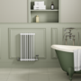 Reggio White Horizontal Double Column Traditional Radiator 800x425mm 1416 BTU - Cast Iron Style