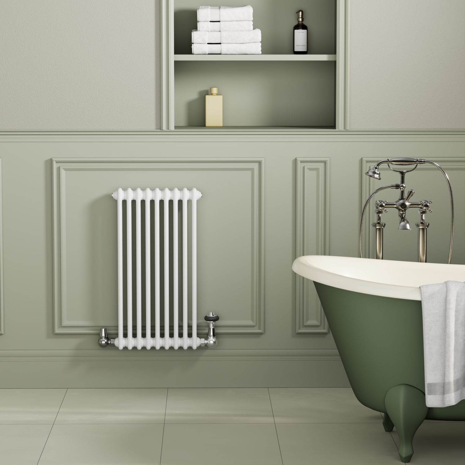 Reggio White Horizontal Double Column Radiator 800x425mm 1855 BTU ...