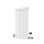 Reggio White Horizontal Double Column Traditional Radiator 800x425mm 1416 BTU - Cast Iron Style