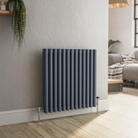 Reggio Anthracite Horizontal Triple Column Traditional Radiator 600x605mm 2586 BTU - Cast Iron Style Reggio Anthracite Horizontal Triple Column Traditional Radiator 600x605mm 2586 BTU - Cast Iron Style