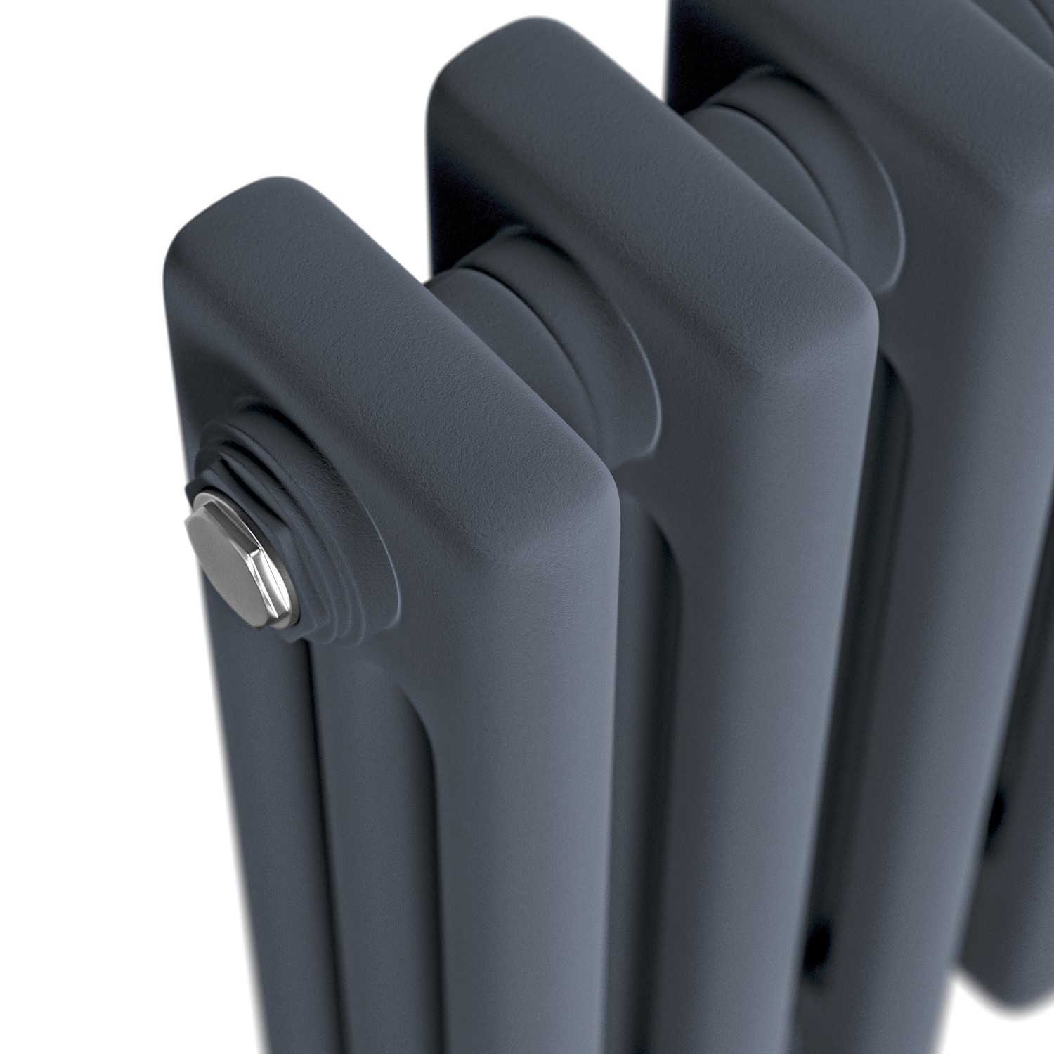 Reggio Anthracite Horizontal Triple Column Traditional Radiator ...