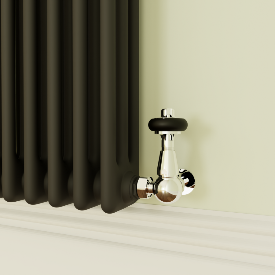 Reggio Midnight Black Horizontal Triple Column Traditional Radiator 800x830mm 3581 BTU - Cast Iron Style