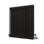 Reggio Midnight Black Horizontal Triple Column Traditional Radiator 800x830mm 3581 BTU - Cast Iron Style
