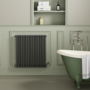 Reggio Anthracite Horizontal Triple Column Traditional Radiator 800x830mm 3581 BTU - Cast Iron Style