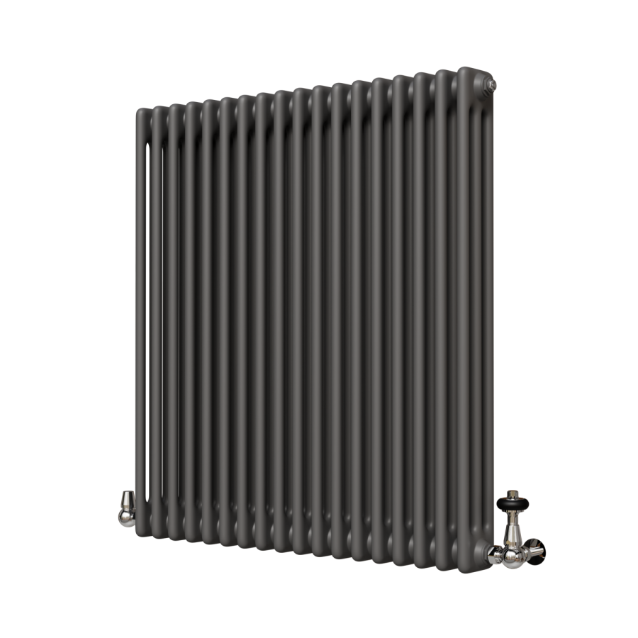 Reggio Anthracite Horizontal Triple Column Traditional Radiator 800x830mm 3581 BTU - Cast Iron Style