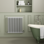 Reggio White Horizontal Triple Column Traditional Radiator 800x830mm 3581 BTU - Cast Iron Style