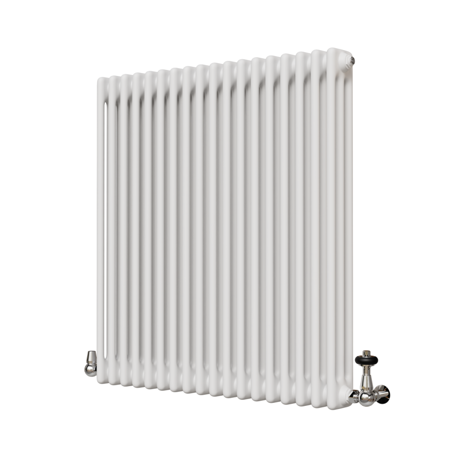 Reggio White Horizontal Triple Column Traditional Radiator 800x830mm 3581 BTU - Cast Iron Style