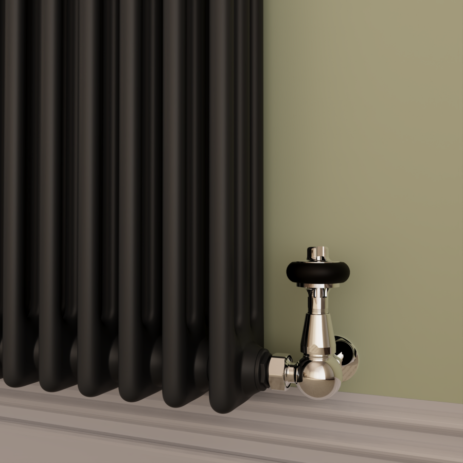 Reggio Midnight Black Horizontal Triple Column Traditional Radiator 800x1010mm 4377 BTU - Cast Iron Style