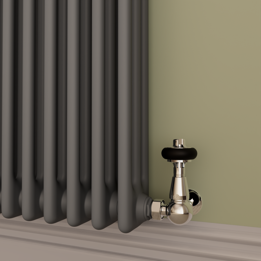 Reggio Anthracite Horizontal Triple Column Traditional Radiator 800x1010mm 4377 BTU - Cast Iron Style