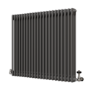 Reggio Anthracite Horizontal Triple Column Traditional Radiator 800x1010mm 4377 BTU - Cast Iron Style