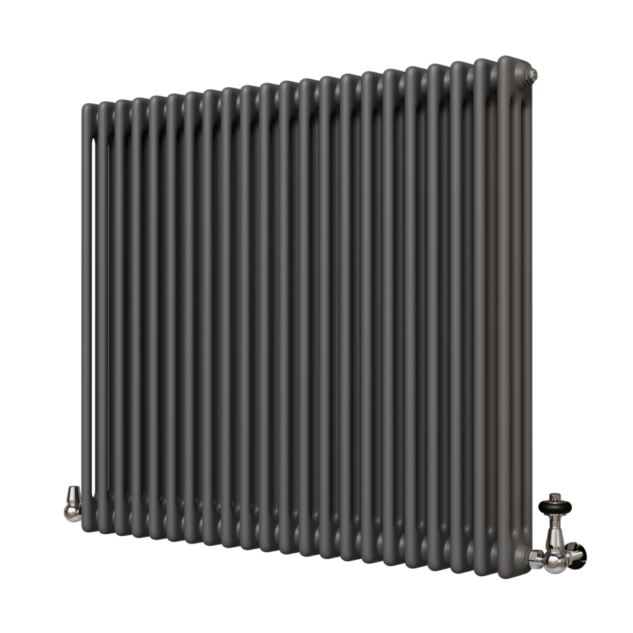 Reggio Anthracite Horizontal Triple Column Traditional Radiator 800x1010mm 4377 BTU - Cast Iron Style