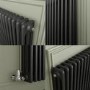 Reggio Anthracite Horizontal Triple Column Traditional Radiator 800x1010mm 4377 BTU - Cast Iron Style