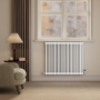 Reggio White Horizontal Triple Column Traditional Radiator 800x1010mm 4377 BTU - Cast Iron Style