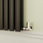 Sorrento Midnight Black Horizontal Oval Designer Radiator 800x590mm Double Panel 2399 BTU