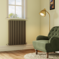 Sorrento Anthracite Horizontal Oval Designer Radiator 800x590mm Double Panel 2399 BTU