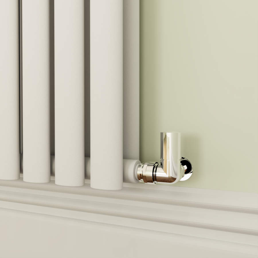 Sorrento White Horizontal Oval Designer Radiator 800x590mm Double Panel 2399 BTU