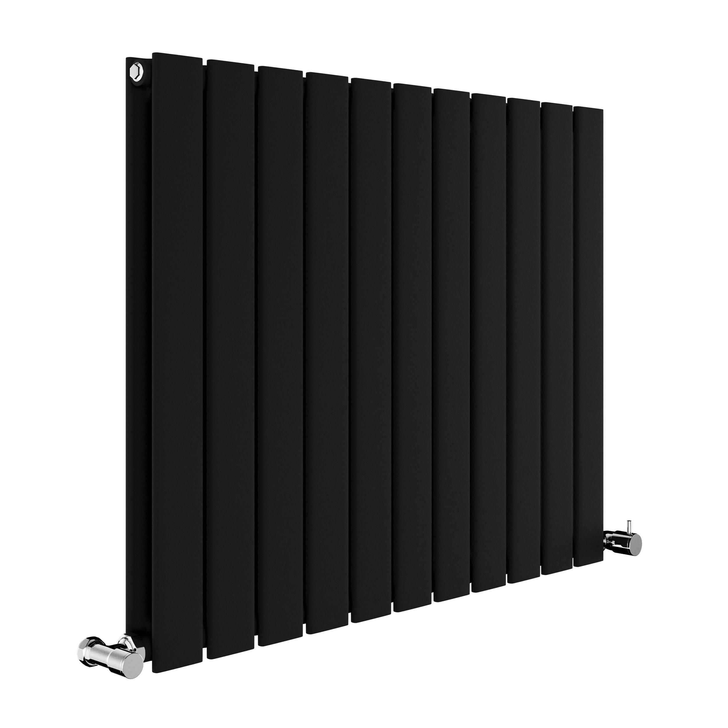 Riace Midnight Black Horizontal Flat Designer Radiator 600x748mm Double ...
