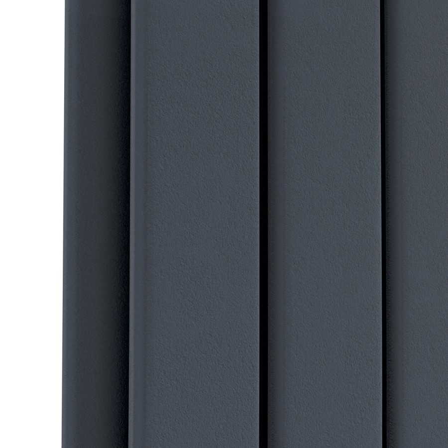 Riace Anthracite Horizontal Flat Designer Radiator 600x748mm Double Panel 2827 BTU