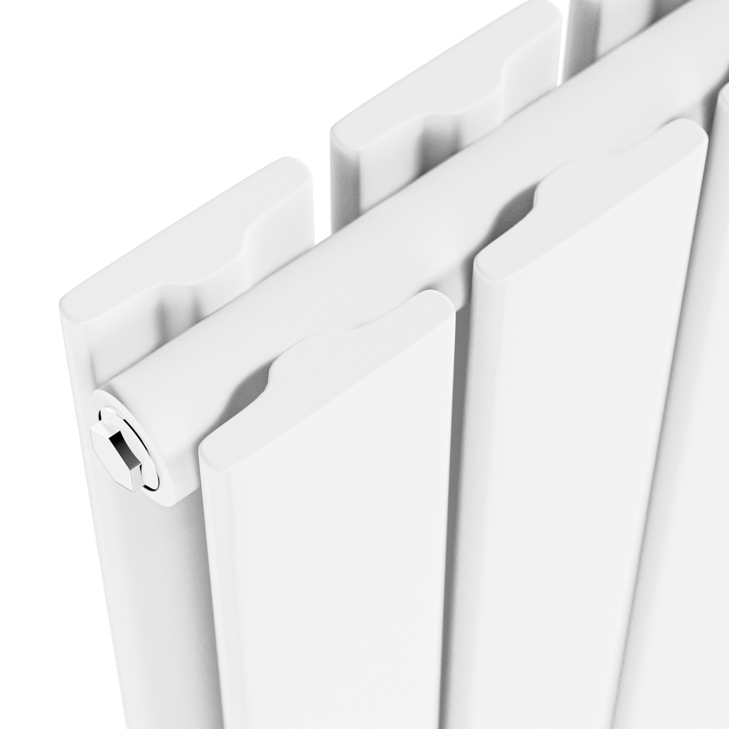 Riace White Horizontal Flat Designer Radiator 600x748mm Double Panel ...