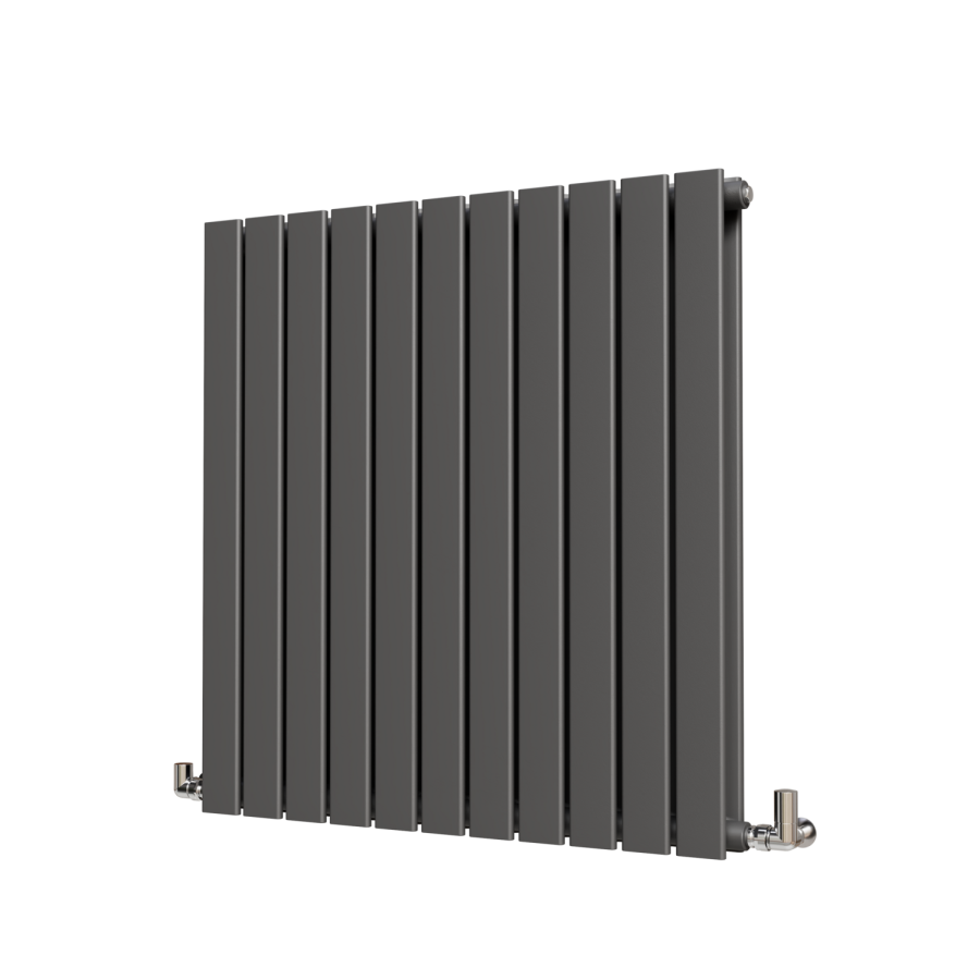 Riace Anthracite Horizontal Flat Designer Radiator 800x748mm Double Panel 2827 BTU