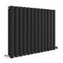 Sorrento Midnight Black Horizontal Oval Designer Radiator 600x767mm Double Panel 3119 BTU