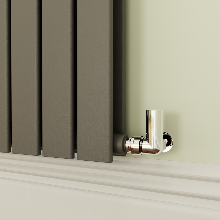 Riace Anthracite Horizontal Flat Designer Radiator 800x884mm Double Panel 3342 BTU