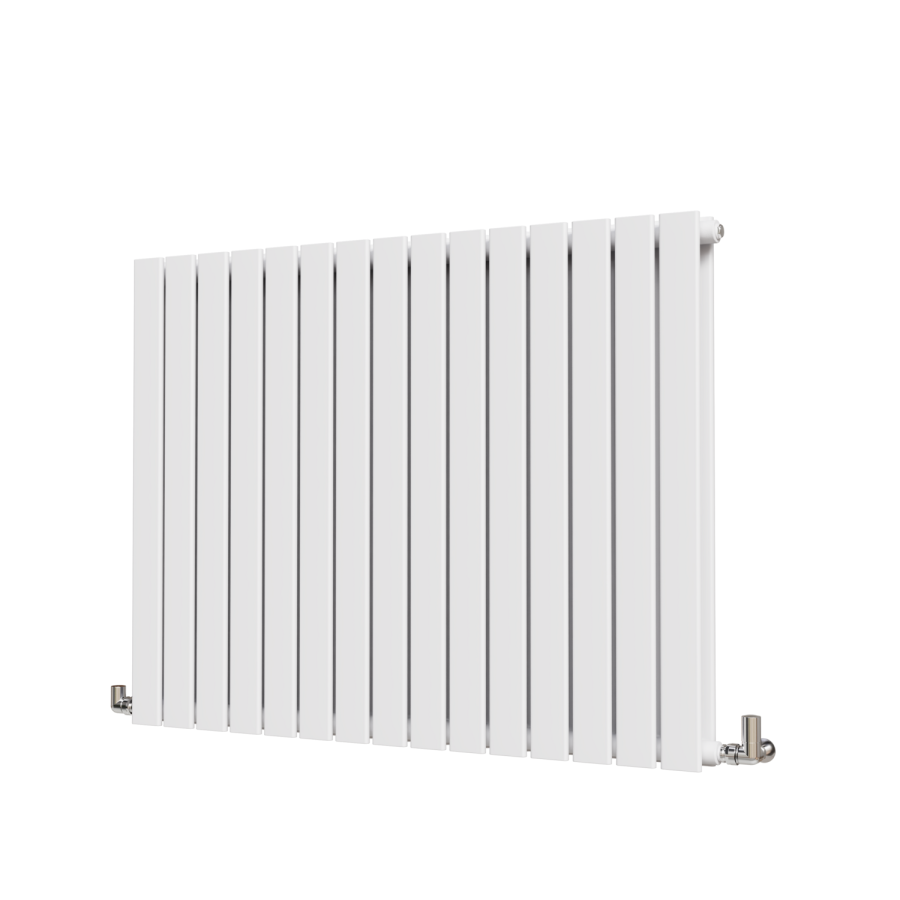 Riace White Horizontal Flat Designer Radiator 800x1020mm Double Panel 4948 BTU