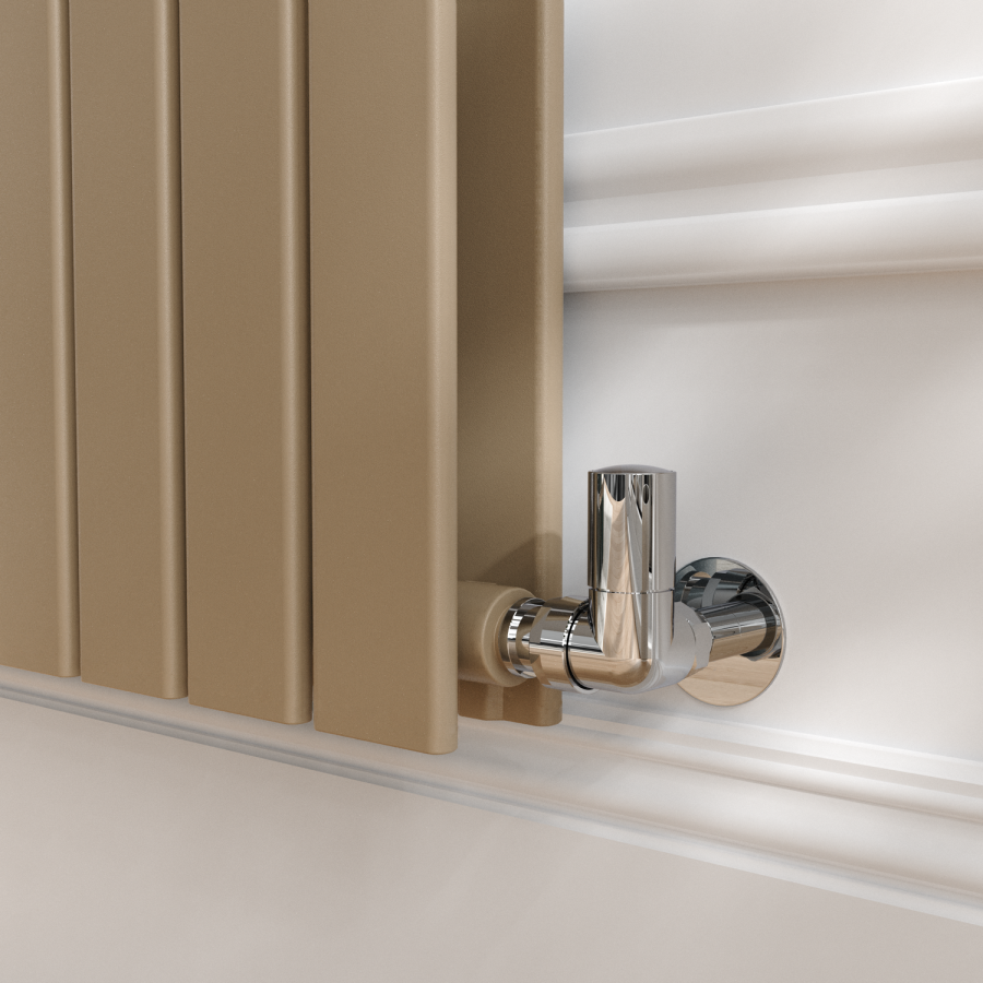 Riace Beige grey Horizontal Flat Designer Radiator 600x1156mm Double Panel 4370 BTU