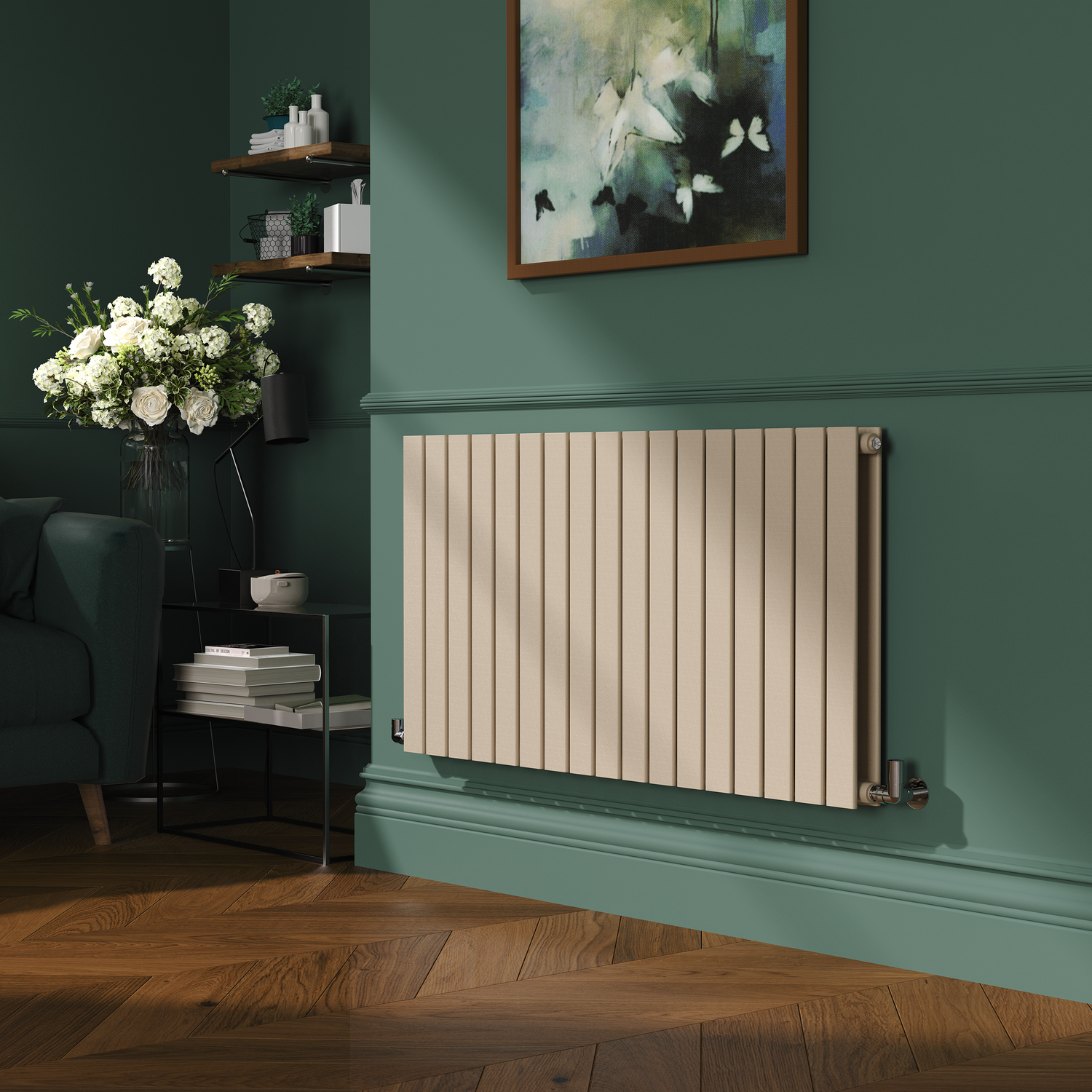 Riace Cleopatra Horizontal Flat Designer Radiator 600X1156mm Double Panel 4370 Btu