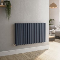 Sorrento Anthracite Horizontal Oval Designer Radiator 600x1003mm Double Panel 4079 BTU Sorrento Anthracite Horizontal Oval Designer Radiator 600x1003mm Double Panel 4079 BTU