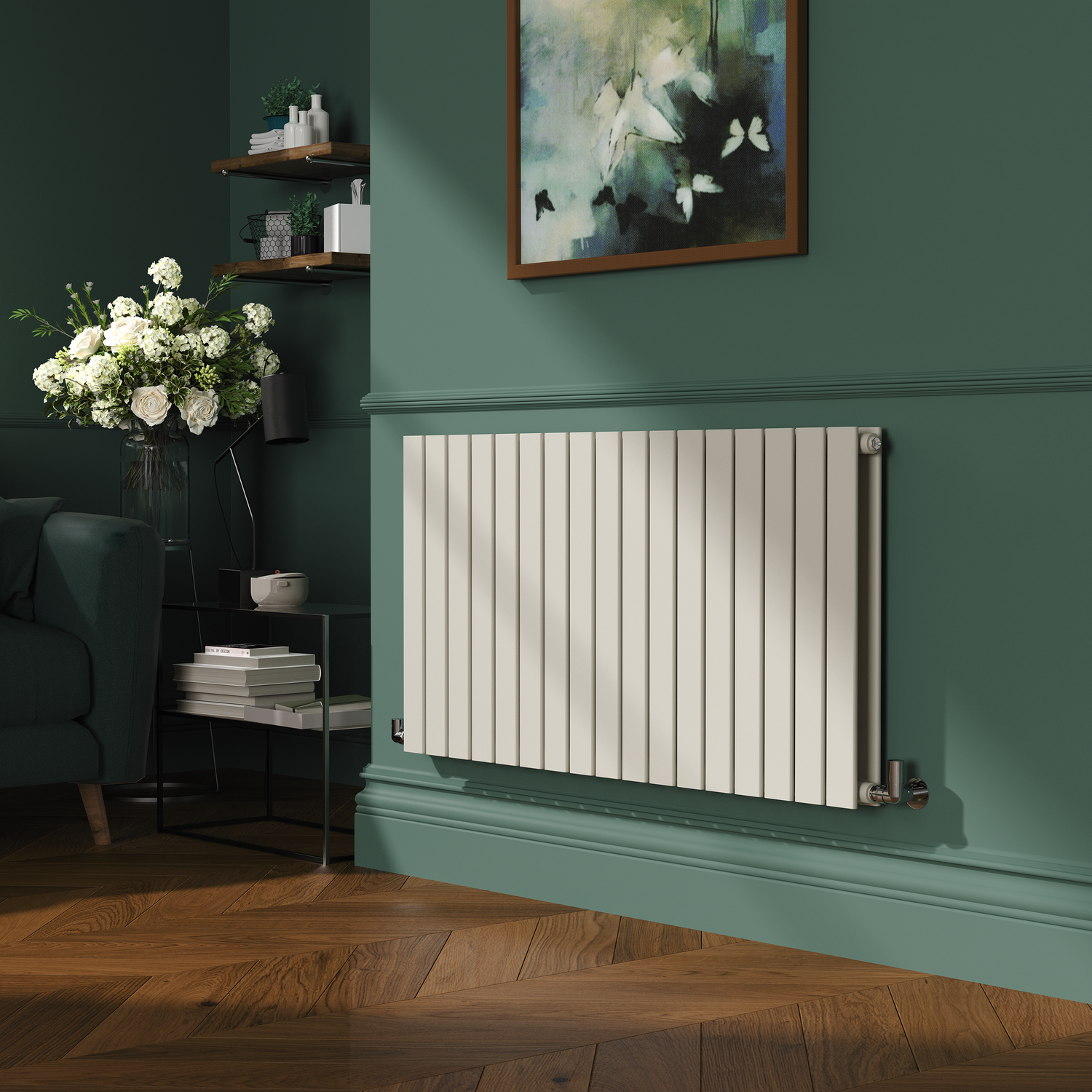 Riace Linen Horizontal Flat Designer Radiator 600x1156mm Double Panel ...