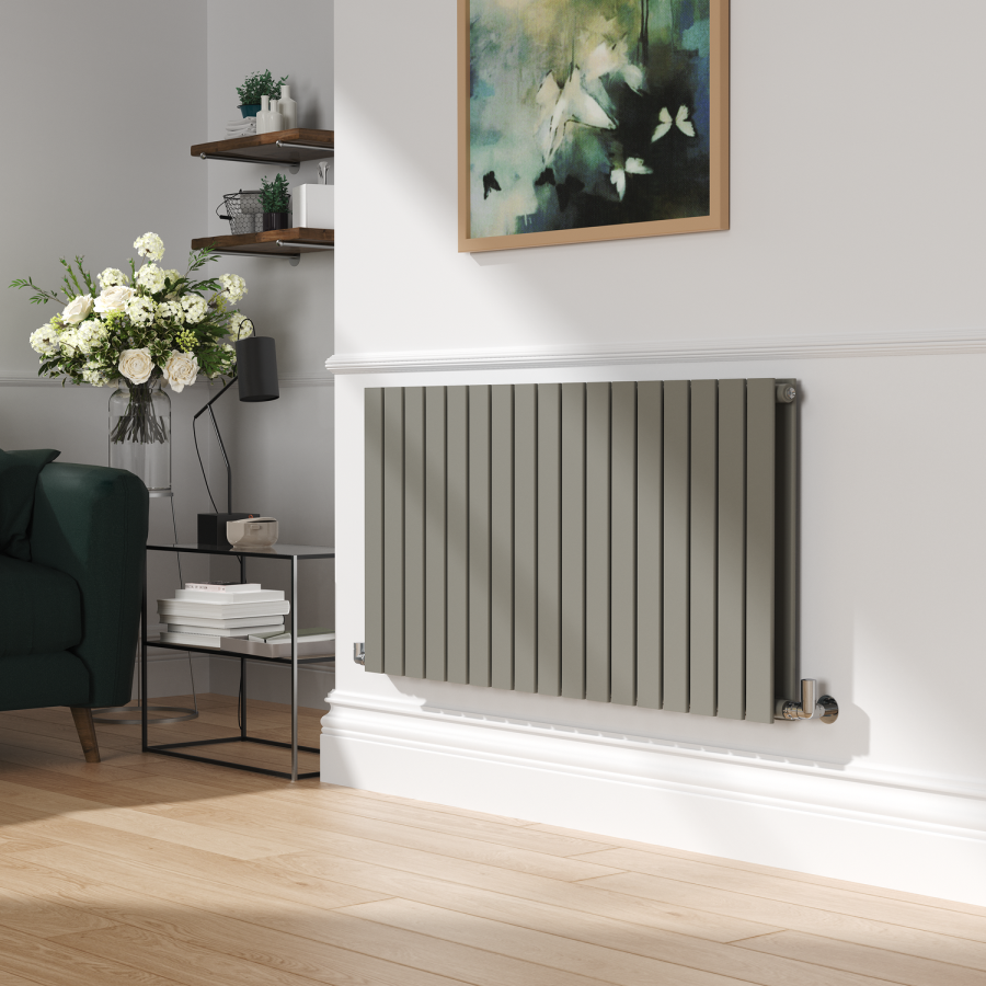 Stone Radiator Slabs Riace Smoked Stone Horizontal Flat Designer Radiator 600x1156mm Double ...