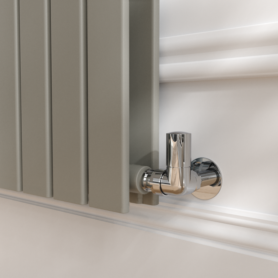 Riace Smoked Stone Horizontal Flat Designer Radiator 600x1156mm Double Panel 4370 BTU