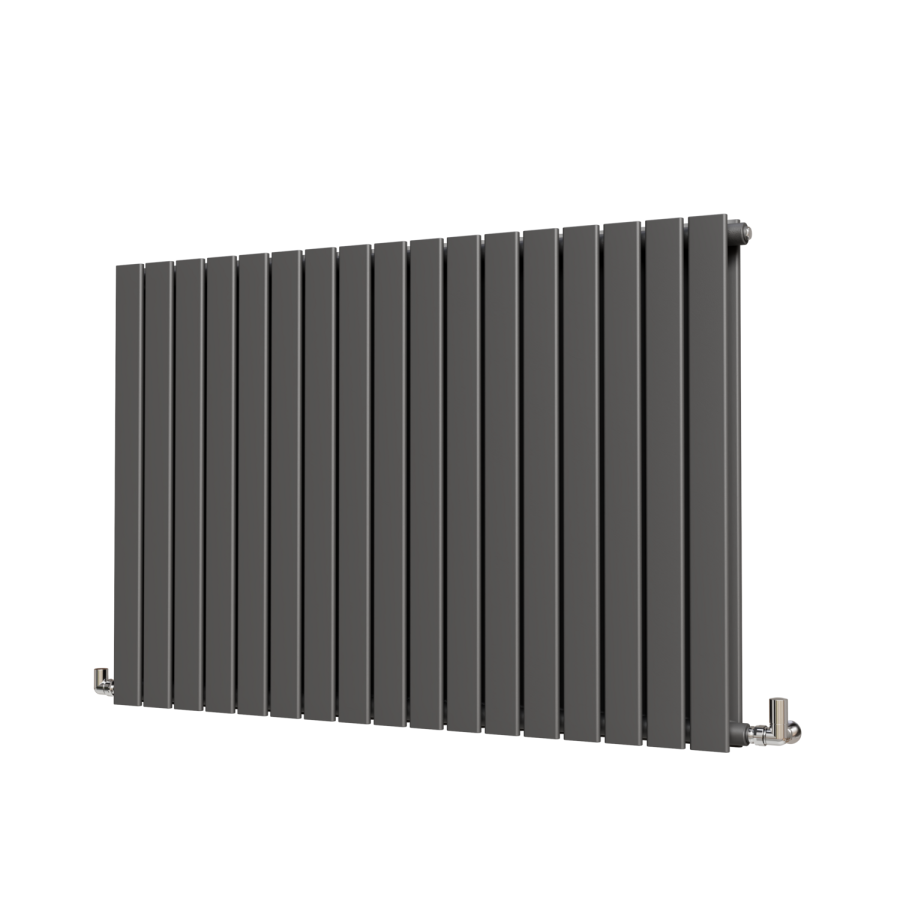 Riace Anthracite Horizontal Flat Designer Radiator 800x1156mm Double Panel 4370 BTU