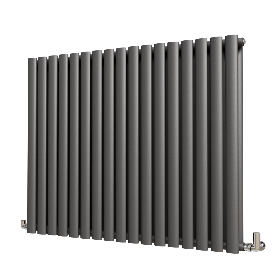 Sorrento Anthracite Horizontal Oval Designer Radiator 800x1003mm Double Panel 4079 BTU