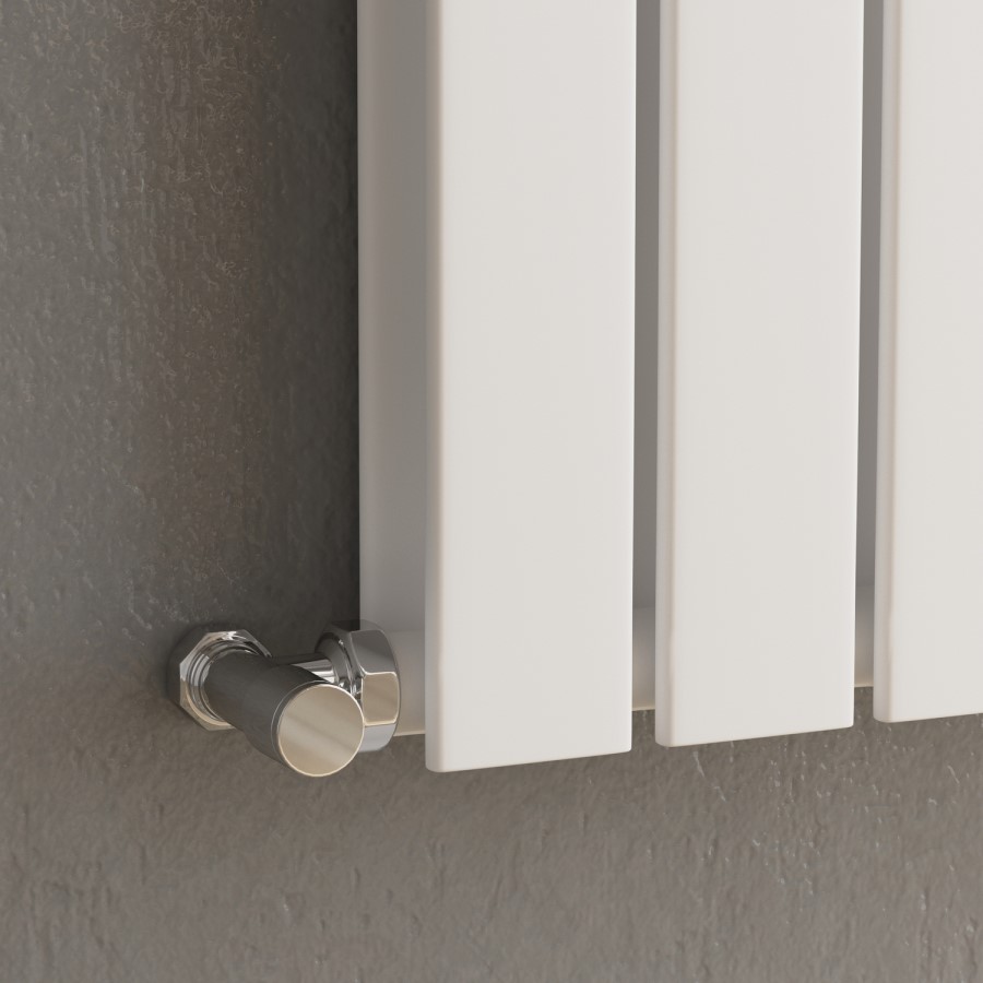 Riace White Horizontal Flat Designer Radiator 600x1156mm Double Panel 4370 BTU