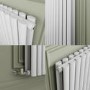 Sorrento White Horizontal Oval Designer Radiator 800x1180mm Double Panel 4798 BTU