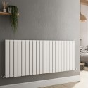 HD21-600-WCF Riace White Horizontal Flat Designer Radiator 600x1428mm Double Panel 5398 BTU