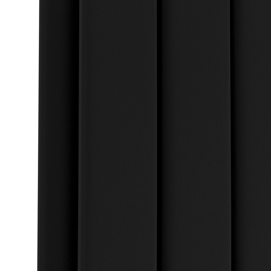 Riace Midnight Black Horizontal Flat Designer Radiator 600x1428mm Double Panel 5398 BTU