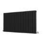 Riace Midnight Black Horizontal Flat Designer Radiator 800x1428mm Double Panel 5398 BTU