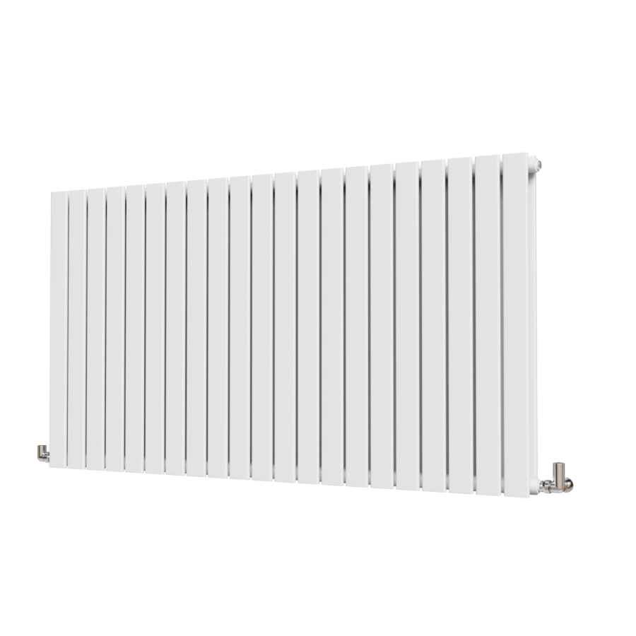 Riace White Horizontal Flat Designer Radiator 800x1428mm Double Panel 6926 BTU