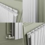 Riace White Horizontal Flat Designer Radiator 800x1428mm Double Panel 6926 BTU