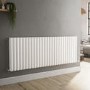 Sorrento White Horizontal Oval Designer Radiator 600x1593mm Double Panel 6478 BTU